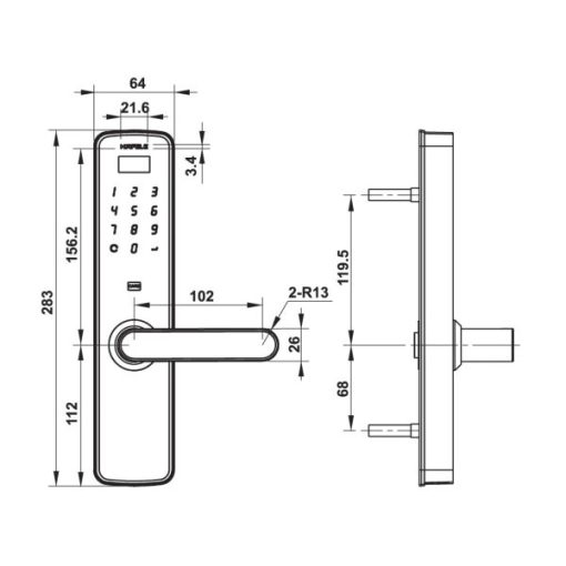 Khóa điện tử Hafele DL7000 912.05.497 - 7