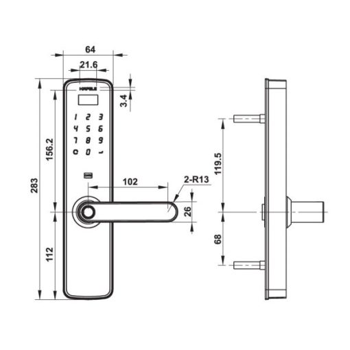 Khóa điện tử vân tay Hafele DL7100 912.05.498 - 3