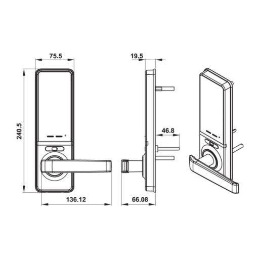 Khóa điện tử Hafele EL7000-TC 912.05.495 Thân khoá nhỏ - 7
