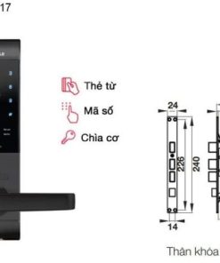 Khóa điện tử Hafele EL7500 912.05.717 – Màu xám/thân khóa lớn