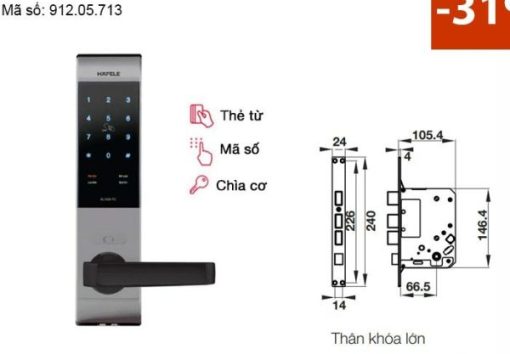 Khóa điện tử Häfele EL7500 912.05.713 – Màu bạc/thân khóa lớn - 1