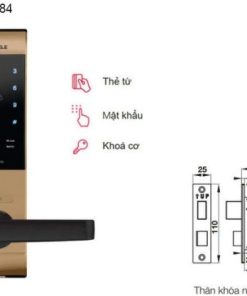 Khóa điện tử Hafele EL7500 912.05.684 – Màu vàng hồng/thân khóa nhỏ