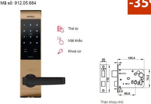 Khóa điện tử Hafele EL7500 912.05.684 – Màu vàng hồng/thân khóa nhỏ - 1