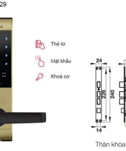 Khóa điện tử Häfele EL7500 912.05.729 – Màu vàng/thân khóa lớn