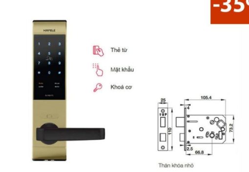 Khóa điện tử Hafele EL7500 912.05.728 – Màu vàng/thân khóa nhỏ - 1