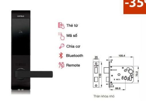 Khóa điện tử Hafele EL7900-TCB màu đen thân nhỏ 912.05.640 - 1