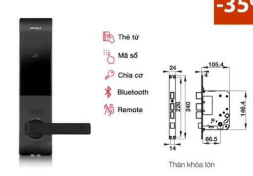 Khóa điện tử Hafele EL7900-TCB màu xám thân lớn 912.05.647 - 1