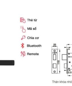 Khóa điện tử Hafele EL7900-TCB màu xám thân nhỏ 912.05.646