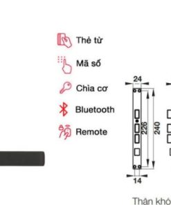 Khóa điện tử Hafele EL7900-TCB thân lớn màu vàng 912.05.650