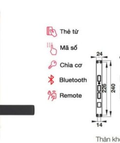 Khóa điện tử Hafele EL7900-TCB thân lớn màu vàng hồng 912.05.653
