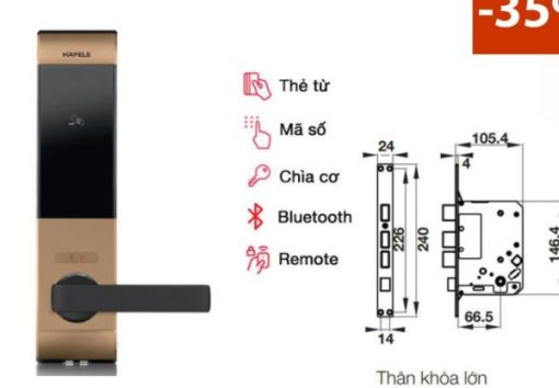 Khóa điện tử Hafele EL7900-TCB thân lớn màu vàng hồng 912.05.653 - 1