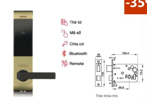 Khóa điện tử Hafele EL7900-TCB – thân nhỏ màu vàng 912.05.649 - 1