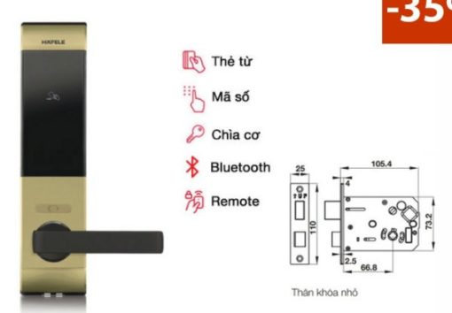 Khóa điện tử Häfele EL7900-TCB thân nhỏ màu vàng hồng 912.05.652 - 1