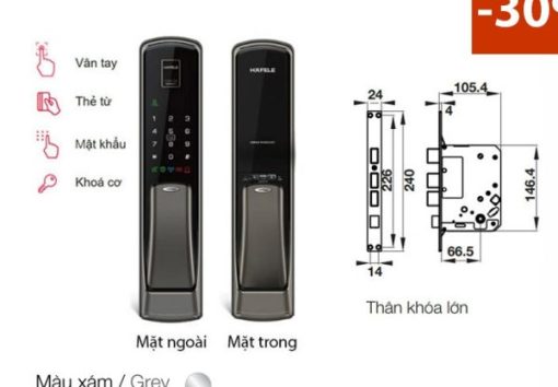 Khóa điện tử vân tay Häfele EL9500-TCS 912.05.315 Màu Xám - 1