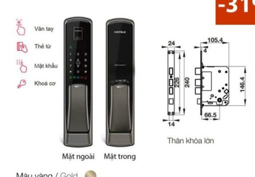 Khóa điện tử vân tay Häfele EL9500-TCS 912.05.353 Màu Vàng - 1