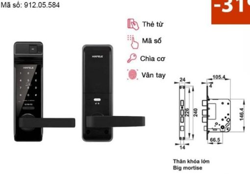 Khóa điện tử vân tay Hafele EL7700-TCS 912.05.584 – Thân khóa lớn - 1