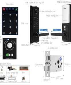 Khóa điện tử vân tay Hafele EL9000-TCS Màu đen 912.05.378 - 24 Khóa điện tử vân tay Hafele EL9000-TCS Màu đen 912.05.378 - 23