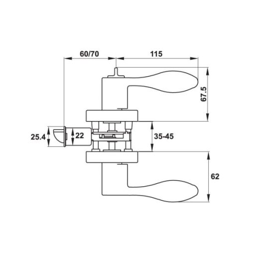 Khóa tay nắm gạt cho WC Hafele 499.63.996 - 5