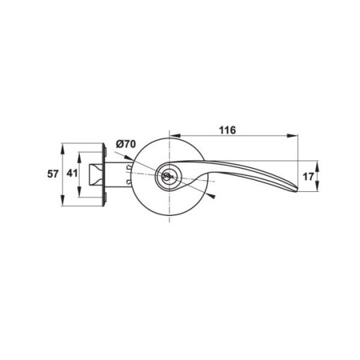 Khóa tay nắm gạt cho WC Hafele 499.63.996 - 3