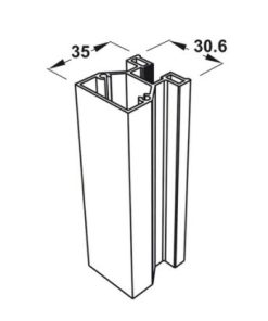 Khung bên No.10 màu bạc 3m Hafele 403.75.328