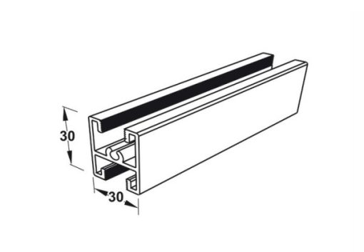 Thanh chia giữa No.51 màu bạc 6m Hafele 403.75.373 - 1