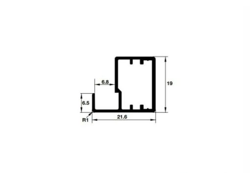 Khung nhôm kính Hafele màu bạc 563.58.903 - 1