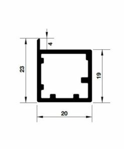 Khung nhôm kính Hafele màu đen 563.58.323