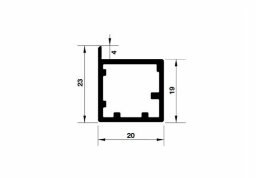 Khung nhôm kính Hafele màu đen 563.58.323 - 1