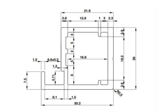 Thanh nhôm màu đen mờ S02 Hafele 563.58.333 - 1