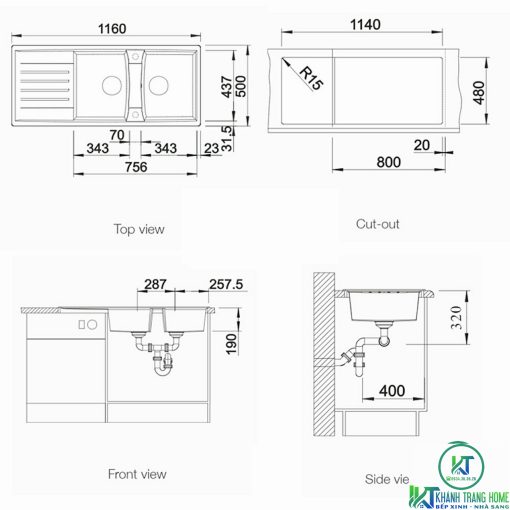 Chậu Rửa Bát Blanco LEXA 8 – 524961 Grey - 5