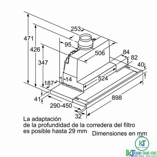 MÁY HÚT MÙI ÂM TỦ BOSCH DFS097K50 SERIE 8 NGANG 90CM - 25
