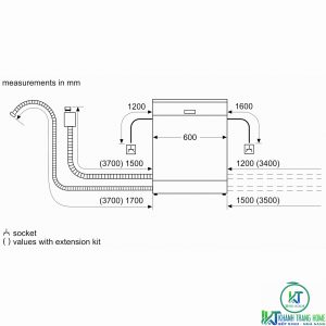 MÁY RỬA BÁT BOSCH ĐỘC LẬP SMS2HAI12E SERIE 2 13 BỘ - 21