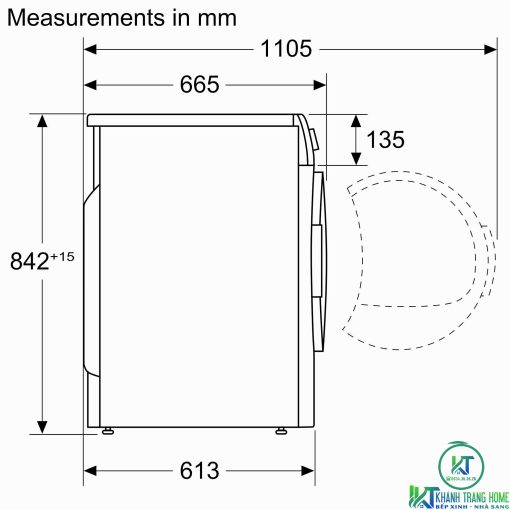 Máy sấy tụ hơi bơm nhiệt 8 Kg WTW876H8SG - 13