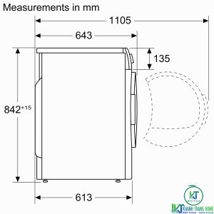 Máy sấy tụ hơi bơm nhiệt 8kg WTH85200GB - 13