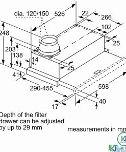 MÁY HÚT MÙI ÂM TỦ BOSCH DFL064W53B SERIE 2 NGANG 60CM - 46 MÁY HÚT MÙI ÂM TỦ BOSCH DFL064W53B SERIE 2 NGANG 60CM - 45