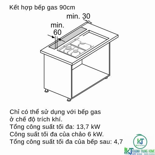 MÁY HÚT MÙI ÂM BÀN BOSCH DDD97BM60B SERIE 8 NGANG 90CM - 19