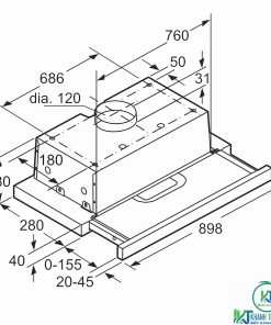 MÁY HÚT MÙI ÂM TỦ BOSCH DHI923GSG SERIE 4 NGANG 90CM - 21