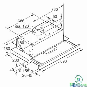 MÁY HÚT MÙI ÂM TỦ BOSCH DHI923GSG SERIE 4 NGANG 90CM - 21