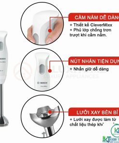 MÁY XAY CẦM TAY BOSCH MSM26130 CLEVERMIXX 600W TRẮNG XÁM - 39