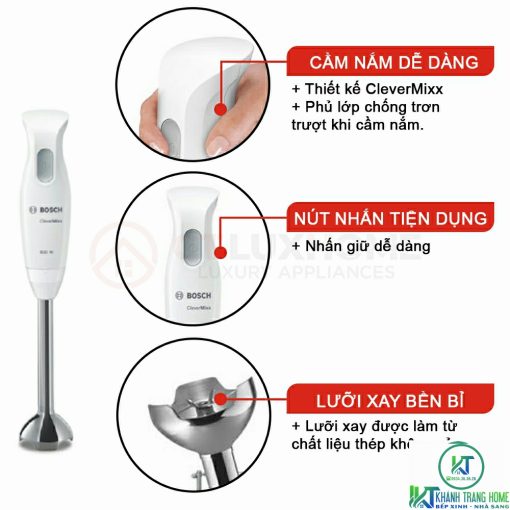 MÁY XAY CẦM TAY BOSCH MSM26130 CLEVERMIXX 600W TRẮNG XÁM - 19