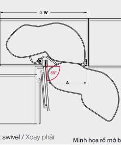 Rổ kéo góc 2 tầng Häfele màu đen Mở phải 541.29.480 - 6 Rổ kéo góc 2 tầng Häfele màu đen Mở phải 541.29.480 - 5