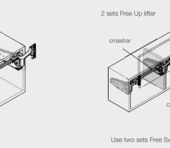 Tay nâng Hafele FREE UP 600mm 9.7kg màu xám 493.05.804 - 5