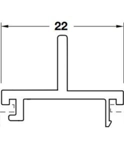 Nắp che thanh nhôm nối tường màu bạc dài 3m Hafele 403.75.425