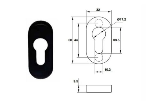 Nắp che ruột khoá oval Hafele 903.58.121 - 1