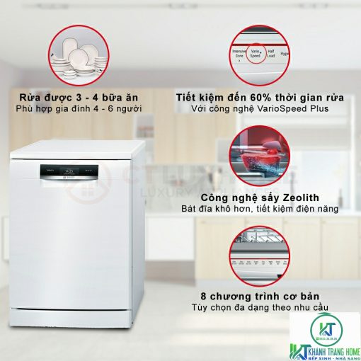 MÁY RỬA BÁT BOSCH ĐỘC LẬP SMS88TW02M SERIE 8 SẤY ZEOLITH - 17