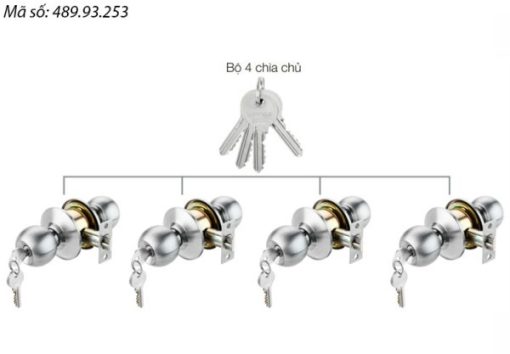 Bộ 4 khóa tròn và chìa chủ Häfele DIY 489.93.253 - 1