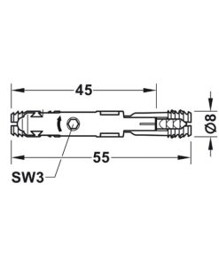Phụ kiện kết nối IXCONNECT SC 8/60 Hafele 262.11.117 - 8 Phụ kiện kết nối IXCONNECT SC 8/60 Hafele 262.11.117 - 7
