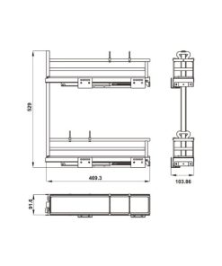 Rổ kéo để chai lọ Hafele 200mm phiên bản phải 549.20.841 - 9