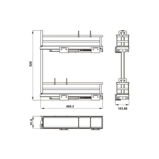 Rổ kéo để chai lọ Hafele 200mm phiên bản phải 549.20.841 - 3