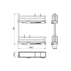 Rổ kéo để chai lọ OMERO 150 Hafele 150mm phiên bản phải 549.20.840 - 9